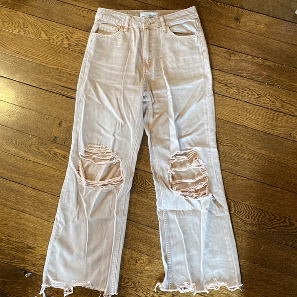 Vervet Ripped Jeans Light Pink 25 - Picture 2 of 5